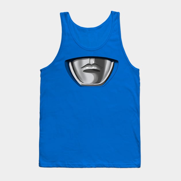 Mighty Morphin Power Mask BLUE Tank Top by BossFightMAM